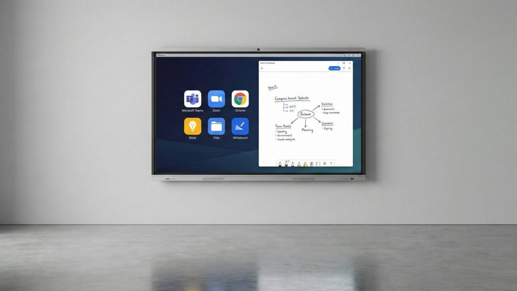 Front view of 75-Inch Interactive Whiteboard showing 4K display quality