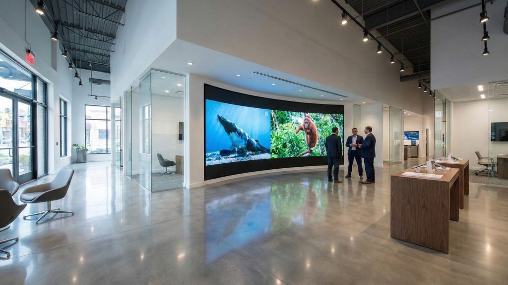 Business showroom with installed LED Video Wall display