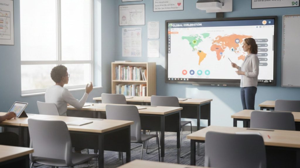 Interactive Whiteboard installed in modern classroom