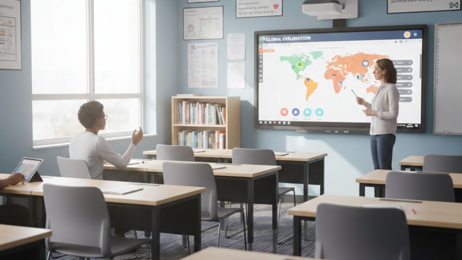 Interactive Whiteboard installed in modern classroom