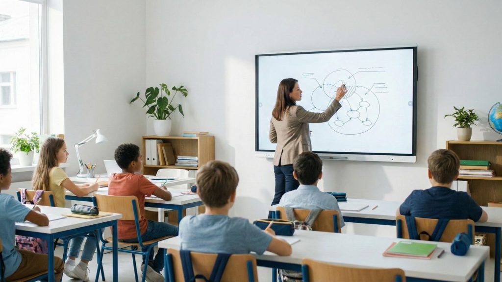 Interactive Whiteboard used in modern classroom and office environment