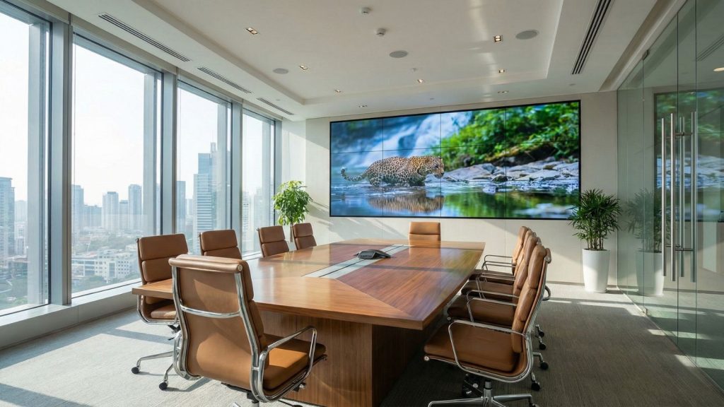 LED Video Wall installed in modern corporate office environment