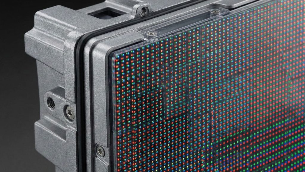 Outdoor LED Display waterproof cabinet and LED panel close view