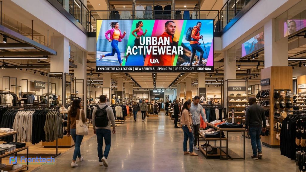 Indoor digital LED signage display used in retail store advertising