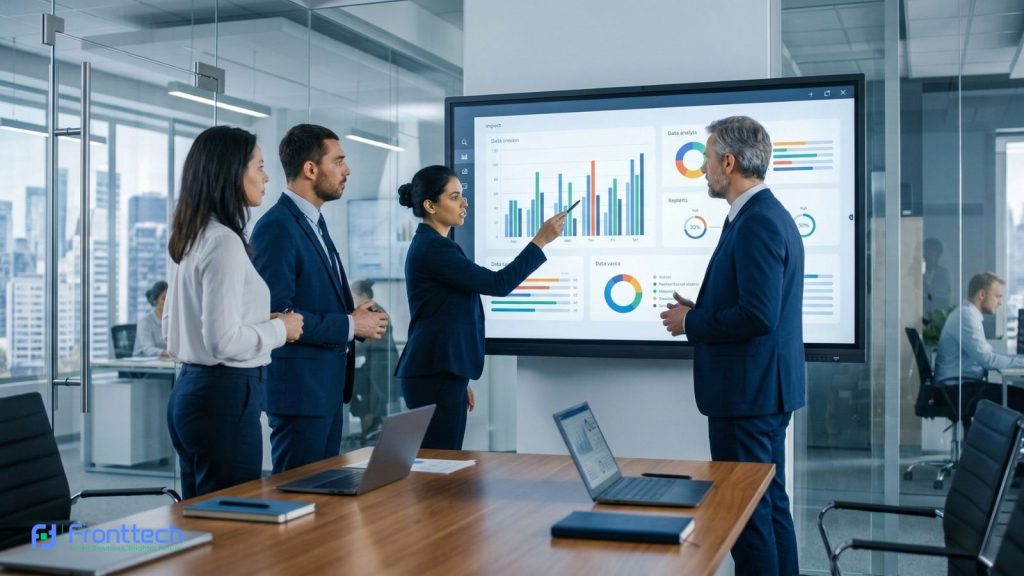 Interactive flat panel digital whiteboard used for presentations and meetings