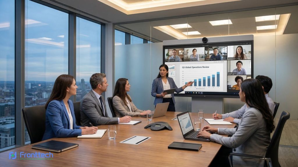 interactive flat panel display used for video conference meeting